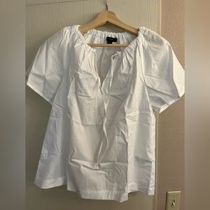 JCrew NWT short sleeve white cotton shirt size small